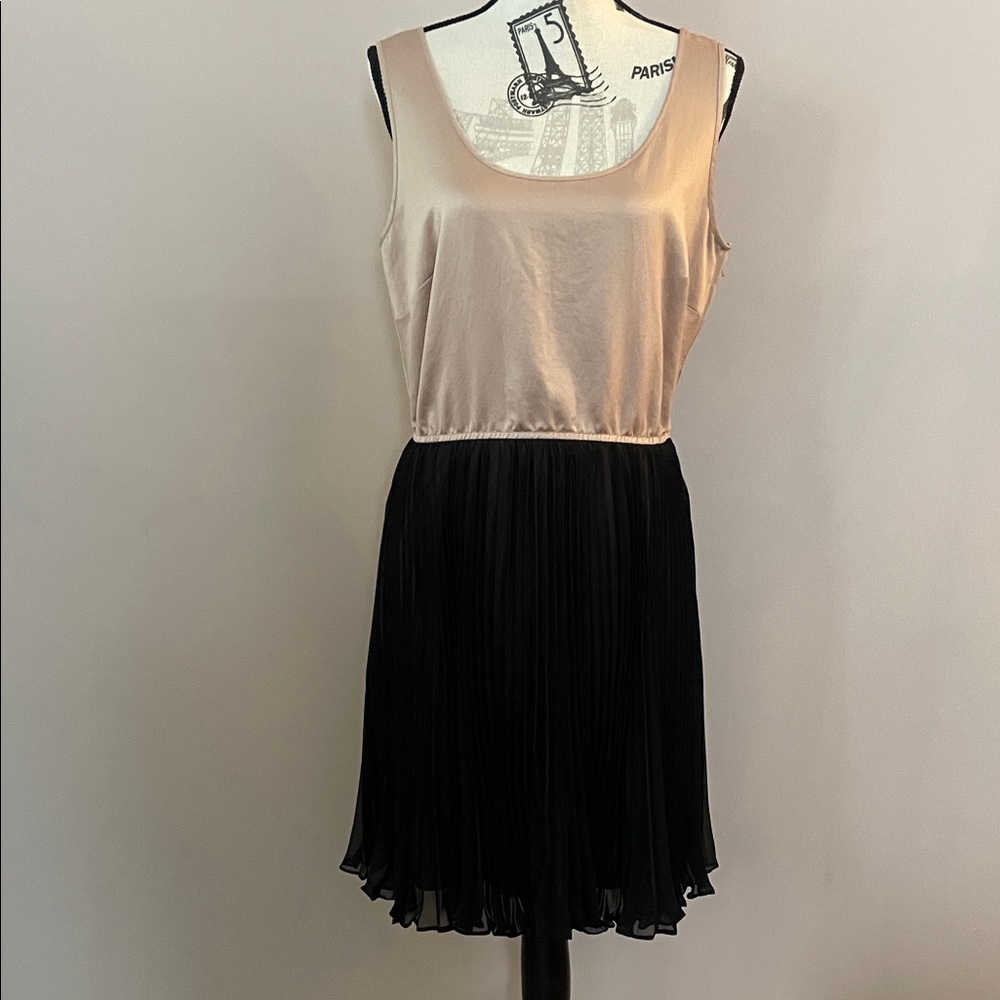 Miss Sixty Satin & Pleated Mini Dress